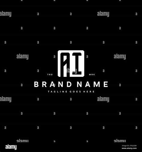 Ai Monogram Logo Initials With Square Rectangular Shape Isolated On