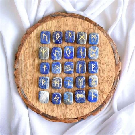 Lapis Lazuli Rune Stones Set Of 25 Pieces Pure Gems World