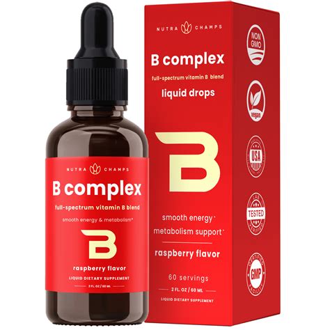 Nutrachamps Vitamin B Complex Liquid Drops B Vitamins Complex Supplement With B1 B2 B3 B6