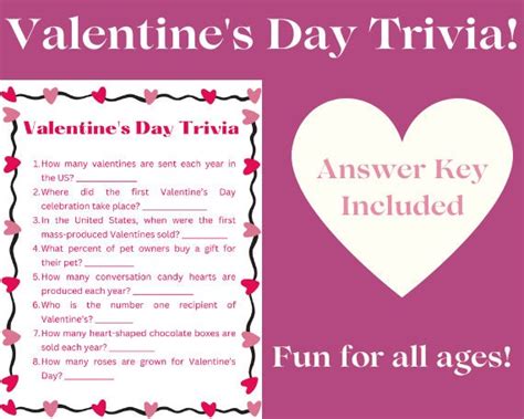 Valentine S Day Trivia Printable Download Etsy