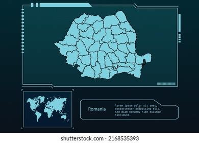 Romania Map Futuristic Infographic Map Element Stock Vector Royalty