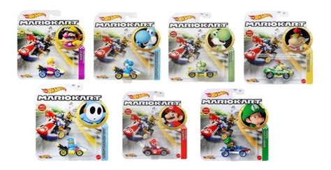 Kit C 7 Carrinhos Mario Kart Hot Wheels Mattel Parcelamento Sem Juros