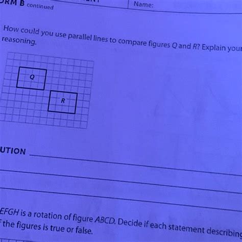 How Could You Use Parallel Lines To Compare Figures Q And R Explain