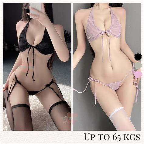 WOMAN LINGERIE Ribbon Bikini Set Bra Panties Set Baju Seksi Baju Dalam Wanita Seksi