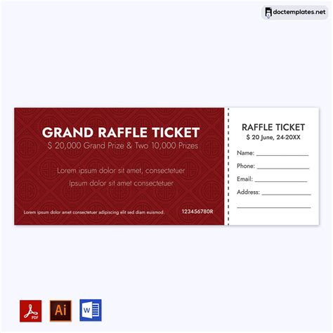 Free Printable Customizable Raffle Ticket Templates Canva 46 Off