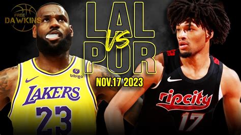 Los Angeles Lakers Vs Portland Trail Blazers Full Game Highlights Nov