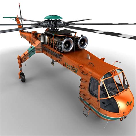 Sikorsky S 64 Skycrane Helicopter 3d Max