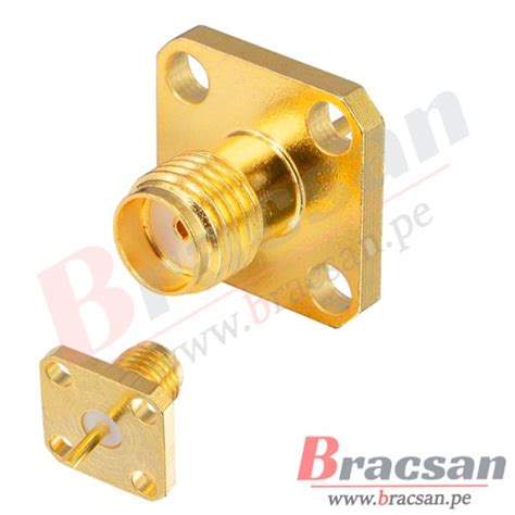 CONECTOR SMA HEMBRA PARA MONTAJE EN PANEL DE 4 ORIFICIOS SMA KD 1 B