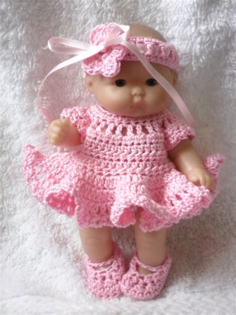 Crochet Pattern For Berenguer Inch Baby Doll Dress Set Etsy