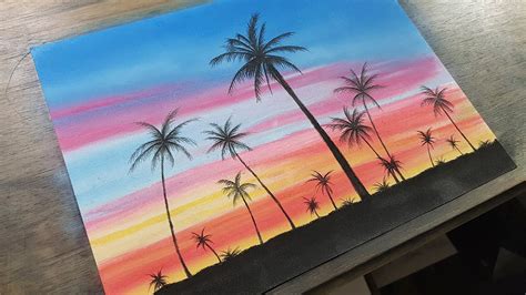 Cómo Dibujar Un Atardecer Al Pastel Paso A Paso Super Fácil Paisaje Youtube