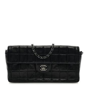 Chanel Lambskin East West Chocolate Bar Flap Black Fashionphile