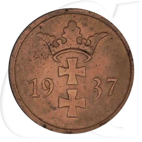 Freie Stadt Danzig Danzig 2 Pfennig 1937 ss vz Wappen sehr schön