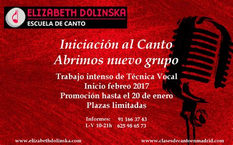 Cartel Grupo Iniciacion Texto Escuela De Canto Elizabeth Dolinska