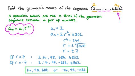 Question Video Finding The Geometric Means Of A Given Geometric Sequence Nagwa