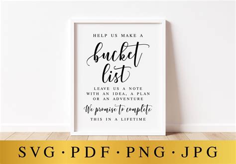 Help Us Make A Bucket List Wedding SVG Signs Bucket List Sign