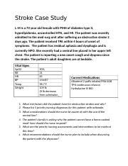 Stroke Case Study Docx Stroke Case Study L M Is A Year Old Female