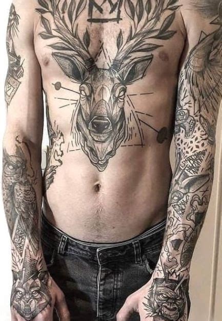 Med Tech Chest Tattoo Men Leg Tattoo Men Elk Tattoo