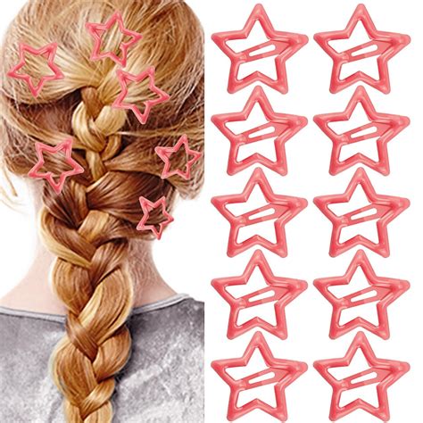 Amazon 10PCS Star Snap Hair Clips Y2K Star Hair Clips Watermelon