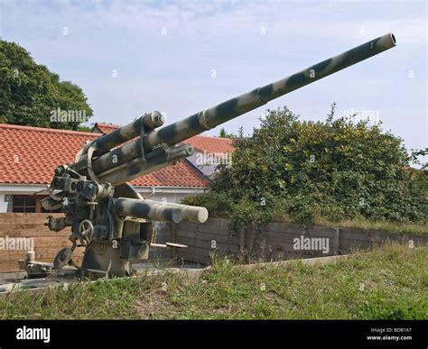 88mm FLAK 36 Anti Aircraft or Anti Tank gun at the German Occupation Museum Forest Guernsey ...