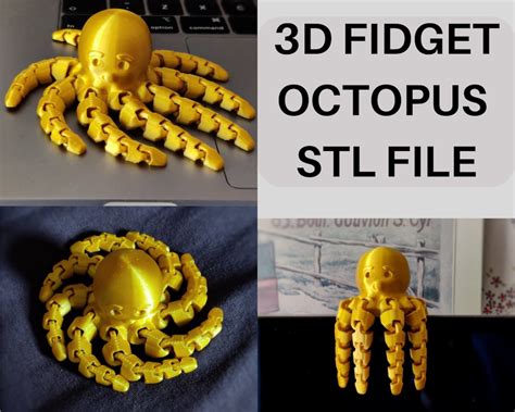 Flexi Cute Fidget Toy Octopus 3d Print Stl File Stl File For 3d