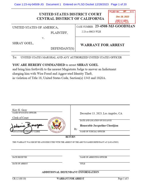 Shray Goel Indictment Pdf Airbnb Arrest Warrant