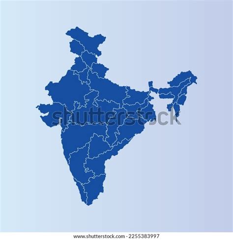 Blue Map India Vector Stock Vector (Royalty Free) 2255383997 | Shutterstock