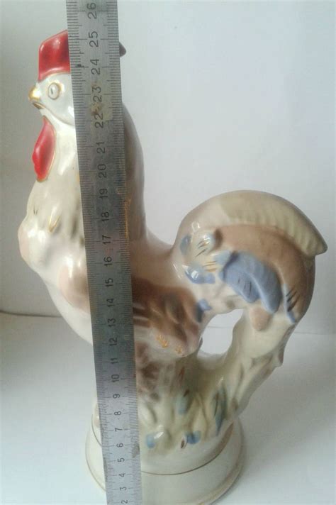 Porcelain Decanter Cock Chicken Soviet Porcelain Bird Figurine Ceramic