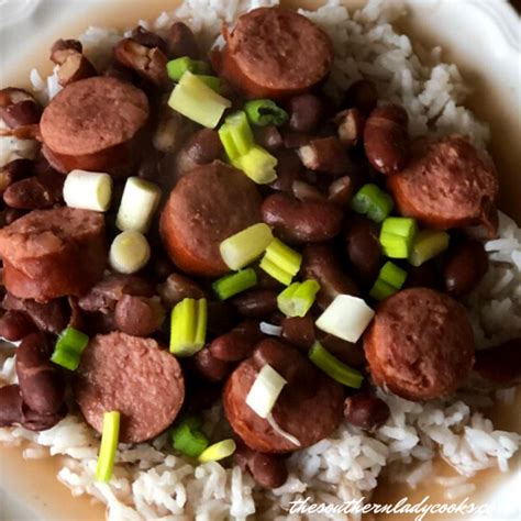 Red Beans Smoked Sausage And Rice The Southern Lady Cooks