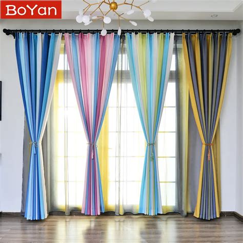 4 Colors Gradient Window Curtains for Living Room Bedroom Kitchen Tulle ...