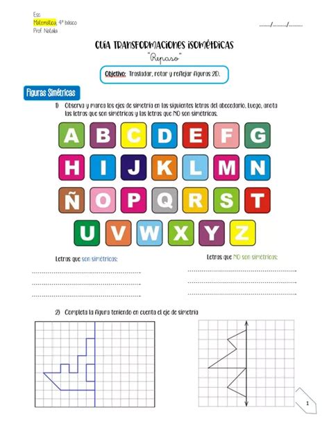 Gu A Repaso Transformaciones Isom Tricas Reflexi N Rotaci N