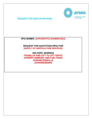 Fillable Online Request For Quotation Rfq Supply Delivery Of Fax