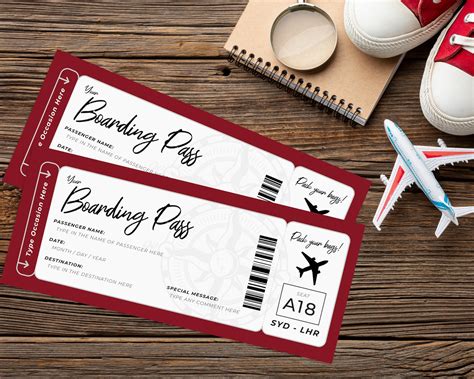 Editable Boarding Pass