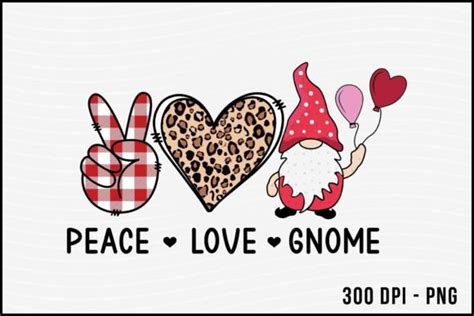 Peace Love Gnome Sublimation Design Graphic By Beecraftr Creative Fabrica