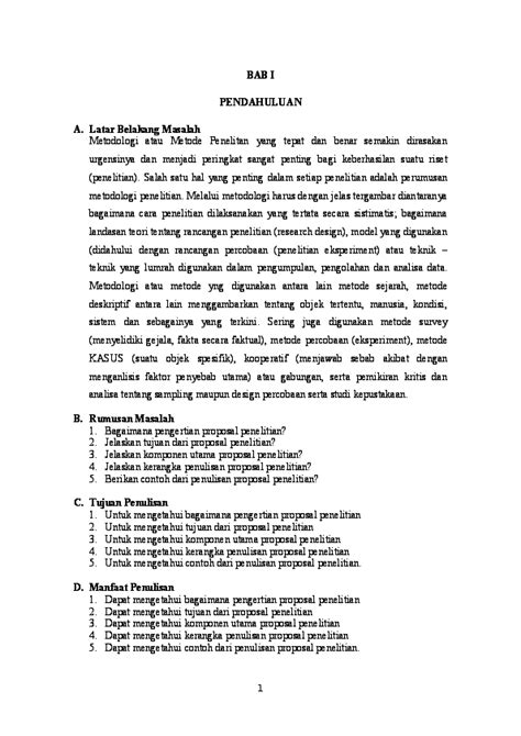 Detail Contoh Pembuatan Proposal Penelitian Koleksi Nomer