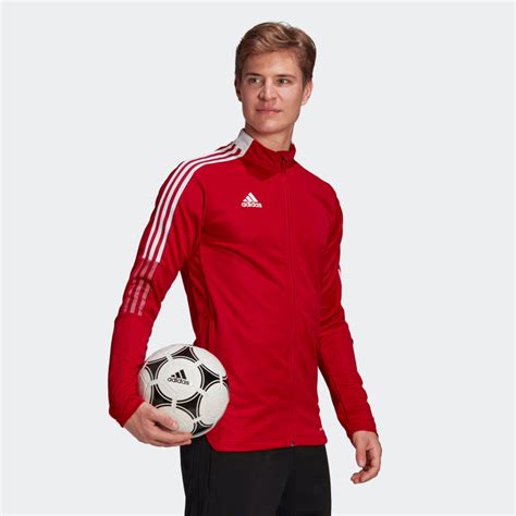 Adidas Tiro 21 Track Jacket Red Mens Stripe 3 Adidas