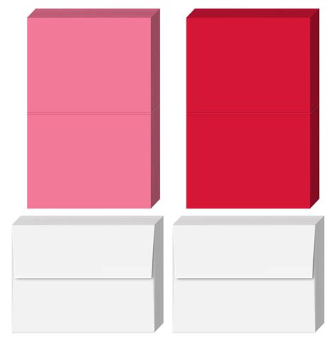 Valentines Day Greeting Cards With Envelopes Red And Pink Blank