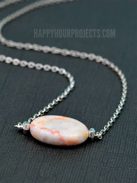 Simple Stone Diy Bead Necklace Happy Hour Projects