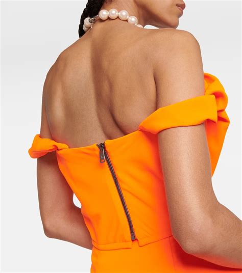 Off Shoulder Crepe Corset Top In Orange Vivienne Westwood Mytheresa