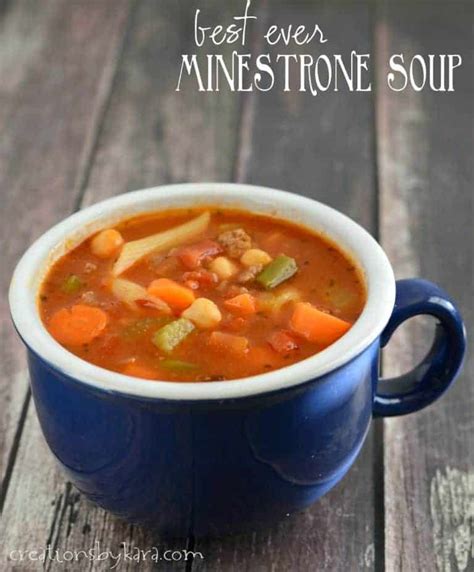 Best Ever Minestrone Soup Recipe Creations By Kara