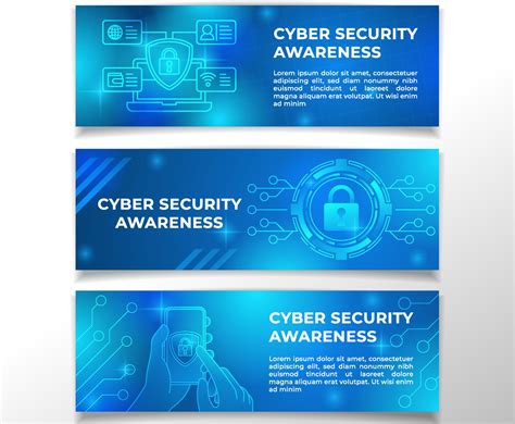 Cyber Security Awareness Banner Set Freevectors