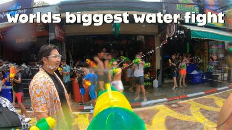 The Worlds Biggest Water Fight Songkran In Phuket Youtube