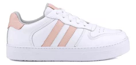 Tênis Casual Feminino Branco E Nude Couro Legitimo Conforto Parcelamento sem juros