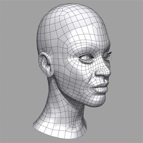 Female Head 3d Model 9 Max 3ds Obj Free3d