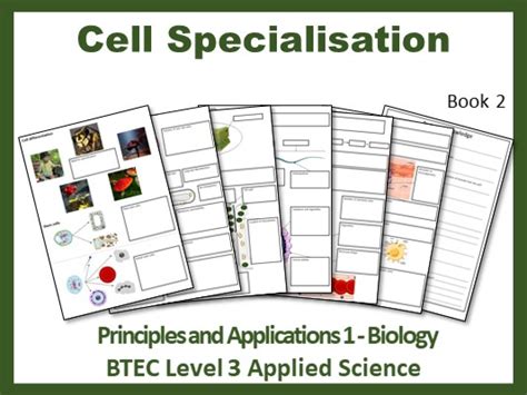 BTEC Applied Science Unit 1 Cell Specialisation Illustrated Notebook