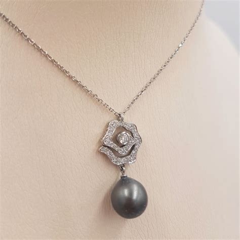 Vasari 18 Kt White Gold Pendant South Sea Pearl Catawiki