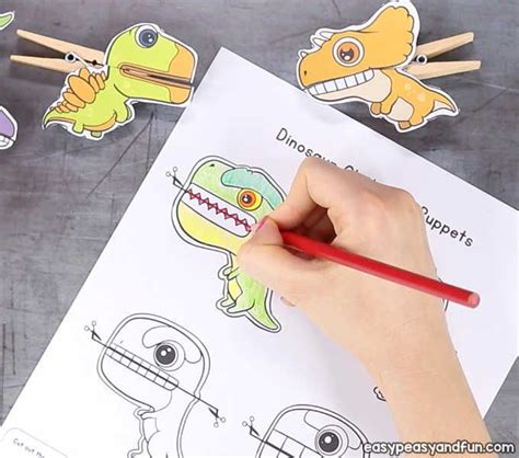 Printable Dinosaur Clothespin Puppet Template Free Printable Templates