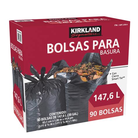 Kirkland Signature Bolsas para Basura de Plástico 90 pzas