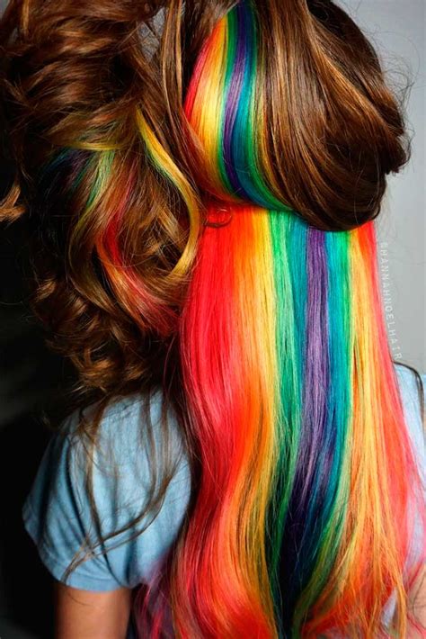 Mesmerizing Hidden Rainbow Hair Love Hairstyles