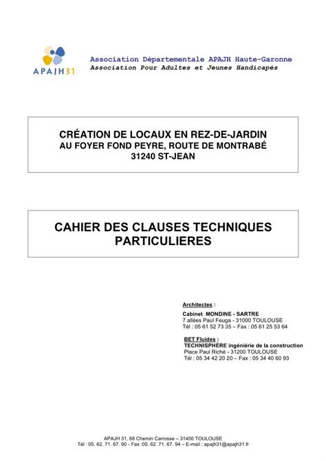 PDF cahier des clauses techniques particulières DOKUMEN TIPS