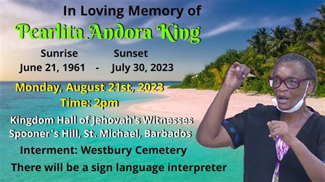 In Loving Memory Of Pearlita Andora King Late Deafened YouTube